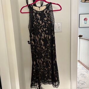 Chelsea & Violet Black Floral Lace Midi Dress